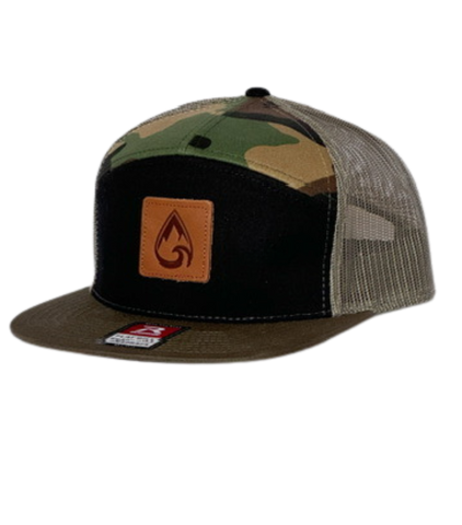 7 Panel Trucker w/ Leather patch